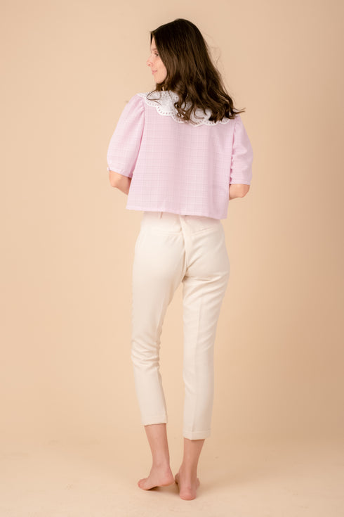 Shop Hygge x GS: Peter Pan Collar Top in Lilac
